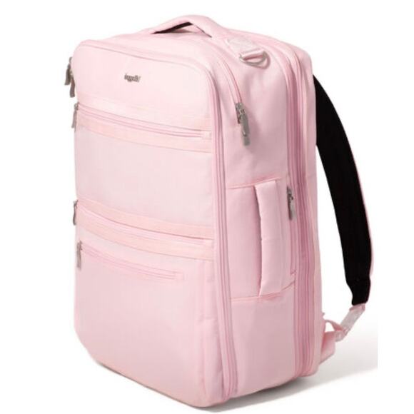 BAGGALANI Modern Convertible Backpack Pink Lots of Space Removable Strap | NWT - Picture 1 of 8